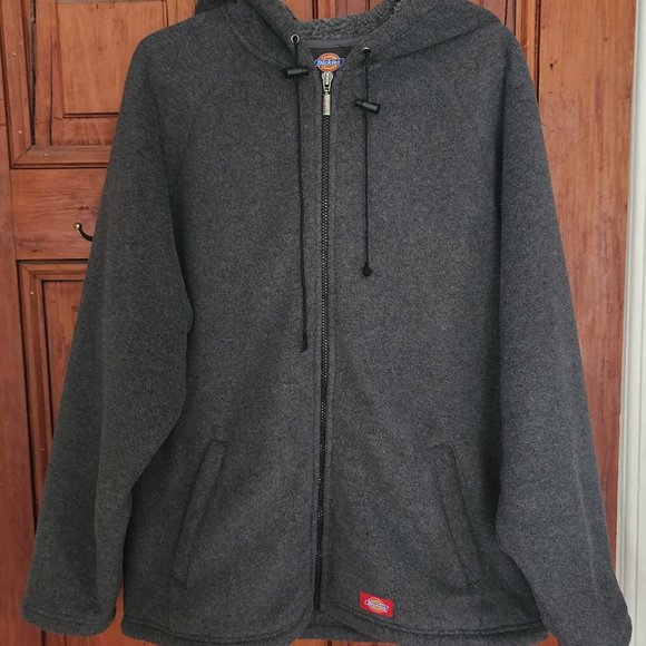 Dickies Fleece Zip Up Hooded Sweatshirt (Vintage) - Picture 1 of 8